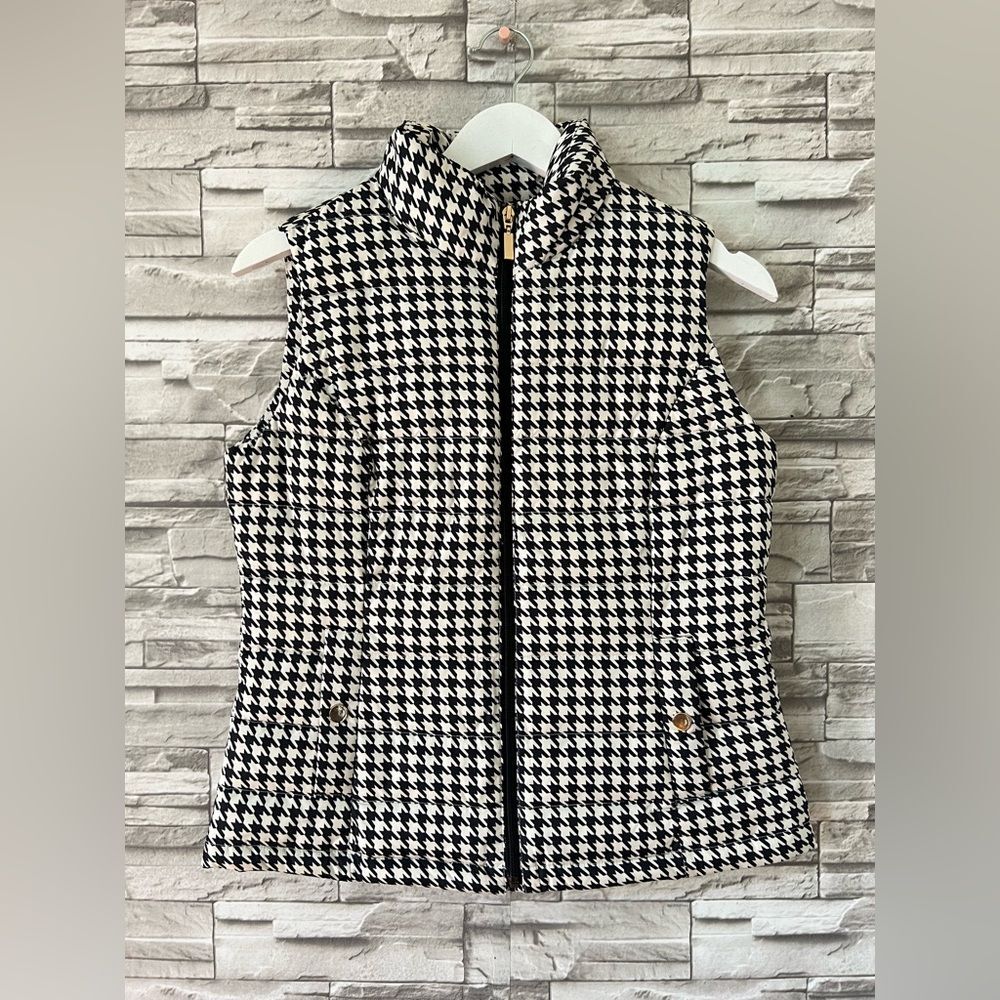 Charter Club || PETITE SMALL Houndstooth Puffer Sleeveless Classy Vest